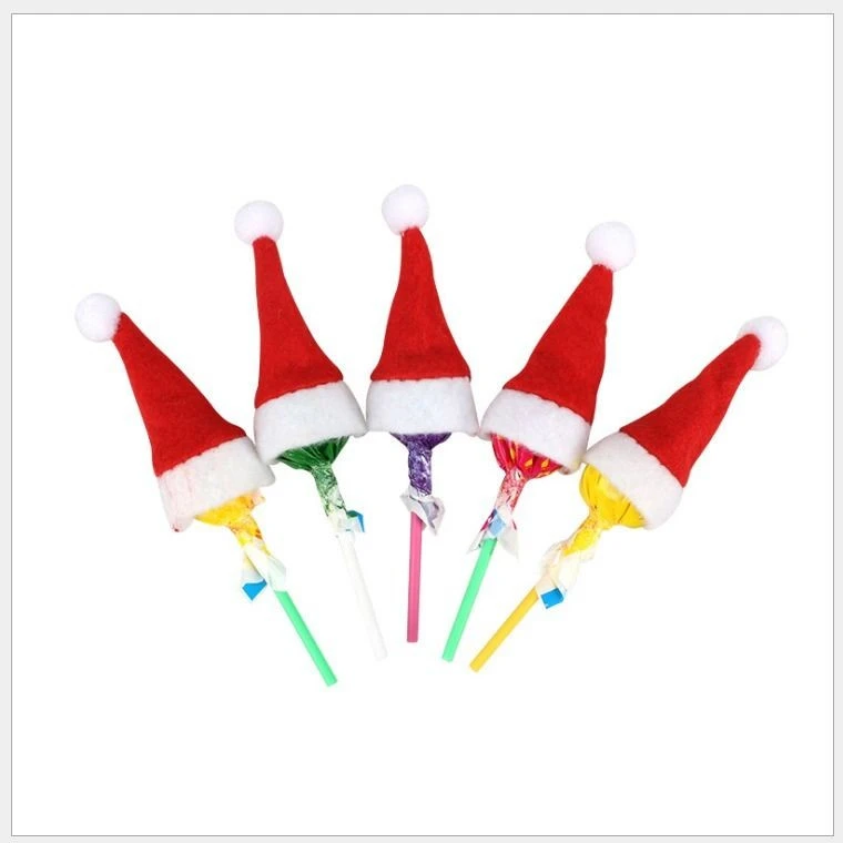 Xmas Decor Party Mini Funny Smallest Christmas Santa Hats Toy for Lollipop and Kids Children