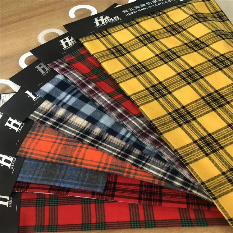 yarn dyed fresh order China manufacture factory Yarn Dyed 100% Cotton Flannel/Brushed Twill Check/Plaid Fabric