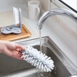 YDM New Creative Wall Suction Cups Glass Cleaning Brush Rotating Plastic Bottles Cleaner Coffee Milk Tea Cups Brush Washing
