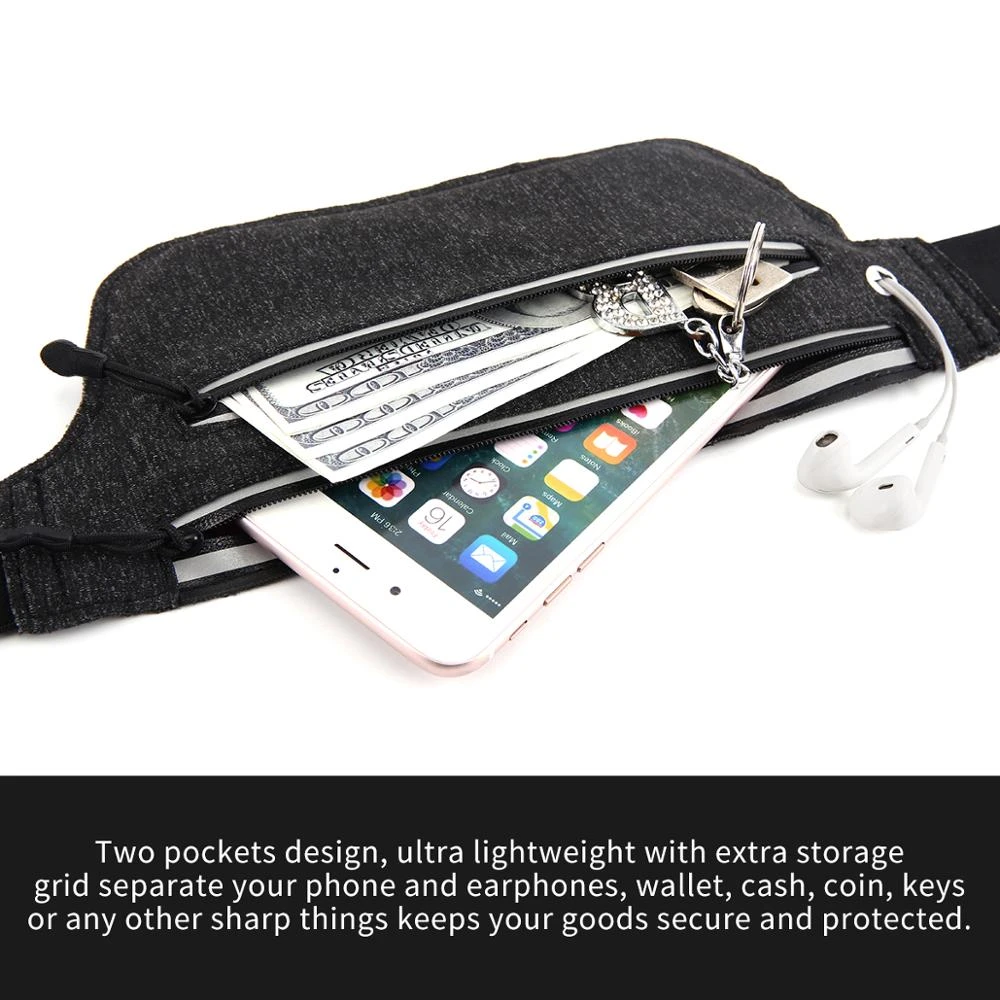 YIPINU 2021 wholesale ultra thin fashion running belt sport elastic fanny bag