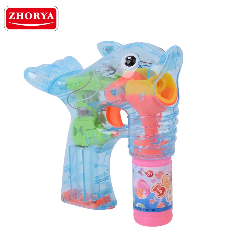 Zhorya transparent soap gun wholesale bubble gun toy with light