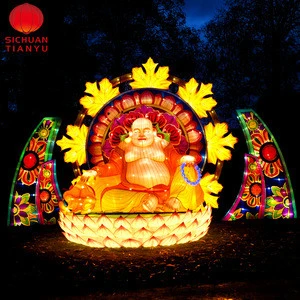 Zigong Tianyu Chinese light Exhibition of Chinese Silk lantern in Steel Fame Carton Character of Celestial Being for theme park