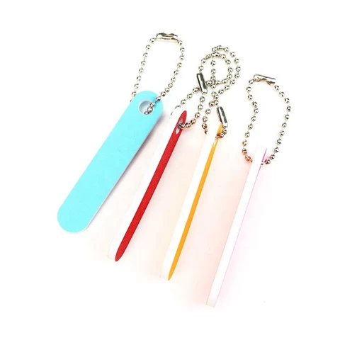 ZIRI Factory Supply Disposable Manicure Art Tools Colorful Sandpaper Nail File Emery Board Mini Nail File with Keychain
