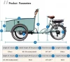 Dutch 3 wheel electric assist cargo bicycle