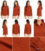 Classic Longline Shirt in Rust Orange Perfect Casual Wear
