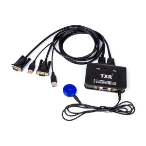 TXR 2Ports VGA Desktop KVM Switch with cable  USB 2.0 Hub and  VGA Port 21UVB: Electronics
