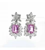18K Pink Sapphire Earring Octagon 2.11 Cts