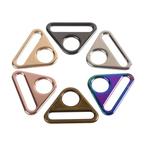 Custom Metal Triangle Buckle Strap Adjuster Strap Connector  for Handbag Webbing Hardware