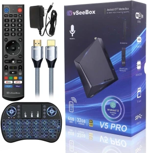 Brand New vSeeBox V5 Pro Built-in Voice Control System Android 12 4GB RAM 32GB