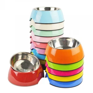 High quality Melamine Dog Bowls Stainless Steel Pet Feeder Dog Food feeding Bowl Anti-slip design