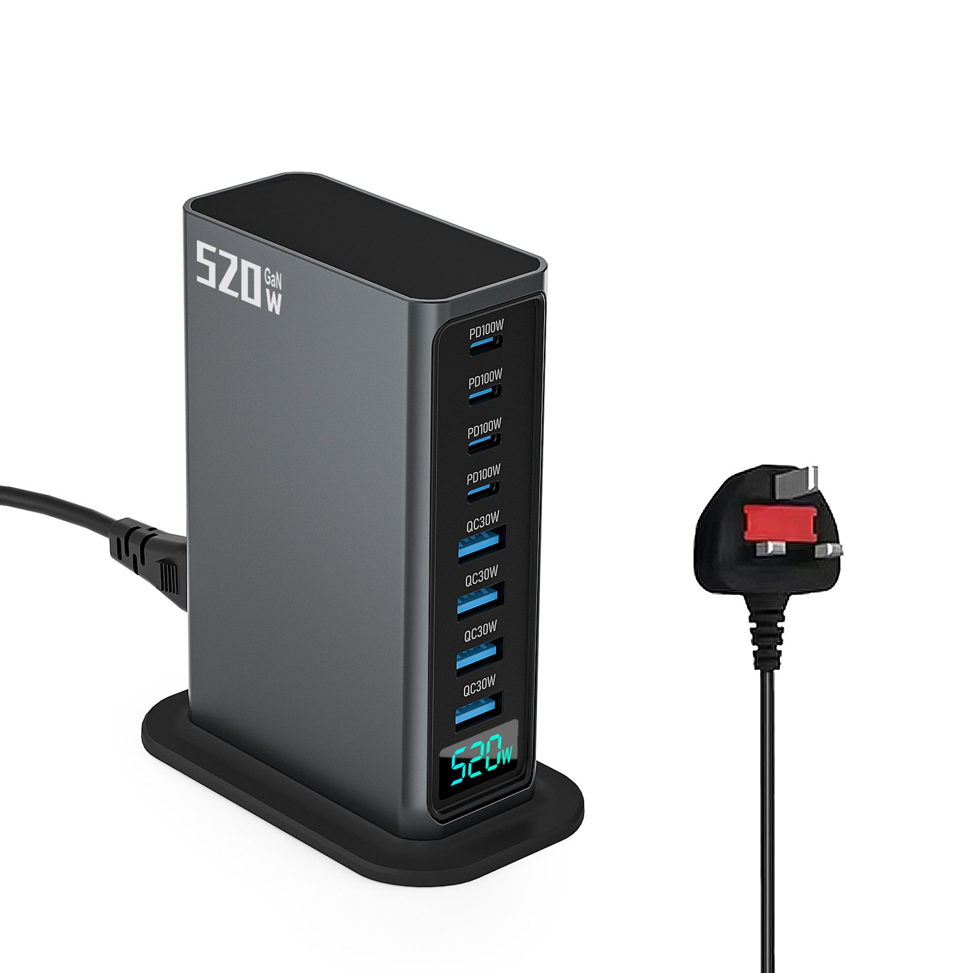 Buy 580w Usb C Fast Charger Block,8 Port Usb Charging Station,gan3 Pro ...