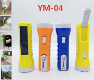 lucky tiger torch multifunctional lithium battery solar rechargeable flashlight USB SOLAR torch Super discount on price