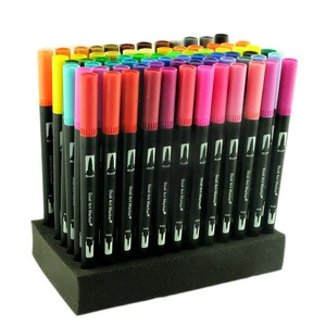 0.4-2mm Colored Pens Dual Tip Brush Marker Pens Fine liner Felt Tip Water Color Drawing Paintbrush Highlighters
