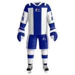 Modern ice hockey uniforms feature moisture-wicking fabrics to keep players dry and comfortable during games