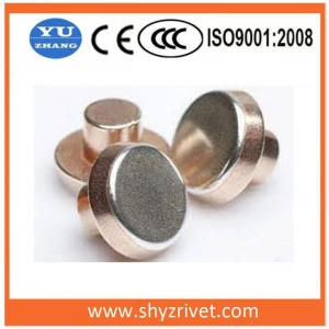 silver and cooper contact rivet for circuit breaker