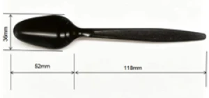 Disposable Black Plastic Spoon – PS Heavy Duty Food Grade Spoon