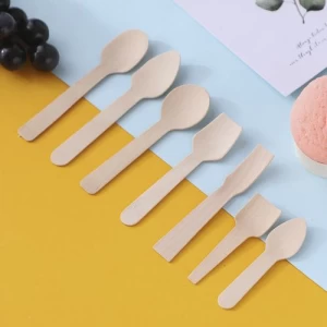 Eco-Friendly 160mm Dinner Spoon Birch wood Disposable wooden spoon