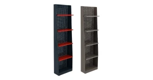 Heavy Duty Metal Retail Display Shelf | Perforated Back Panel Store Shelving Unit | Modular Shop Display Rack