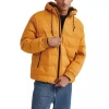 Custom mens zipper puffer jackets warm quilted jacket bubble down coat solid color filled padded hooded jackets