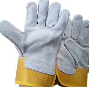 construction working full palm cowhide safety work leather gloves for man women