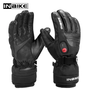INBIKE Heated Sport Gloves USB Rechargeable Waterproof Electric Thermal Leather Motorcycle Gloves HM1902