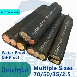 JHS/TML/N-RD3*25mm² Rubber sheath Flat Submersible Pump Cable CE Certificate