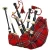 Import Scottish Highland Bagpipe made of Black Finish royal stewart cover and cord from Pakistan