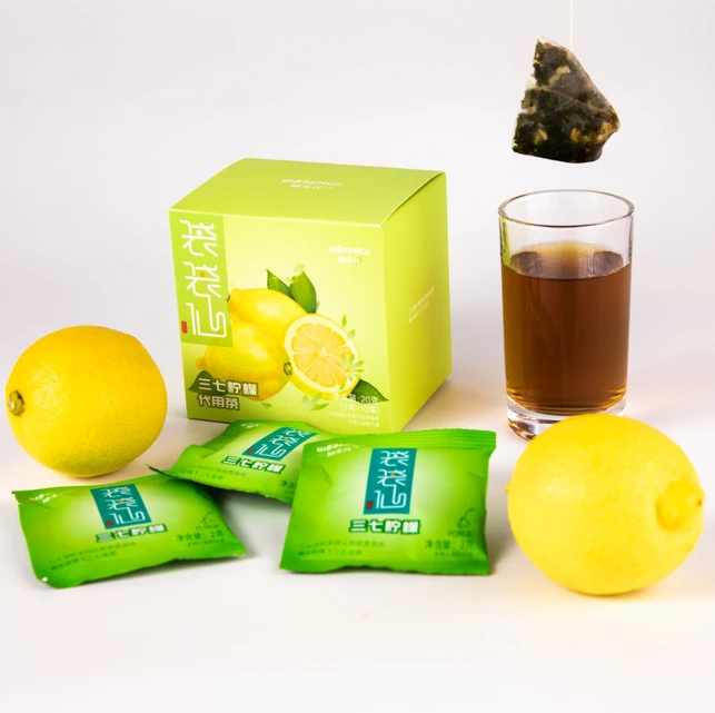 100 Nature Health Care Daily Lemon pseudo-ginsen Tea Chinese Drink  Wholesale Bulk Black Elegant Bag Gift Top Bottle Loose Type