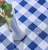 Import 100% Polyester Printed Dark Blue Checkered Pattern Table Cloth from China