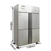 1000 Liter 4 solid Door Commercial   meat  deep  freezer  for restaurant