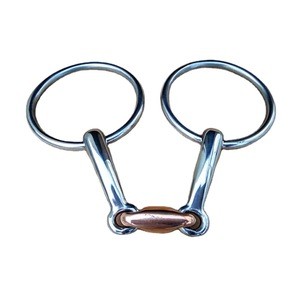 10.5cm Pony Horse Riding Equipment Copper Elliptical Link  Loose Ring Snaffle Bits Stainless Steel Horse Bit