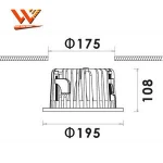 11W 16W 21W 42W 56W IP66 100Lm/w 175mm Cutout Waterproof Recessed SMD 6 Inches Led Downlight