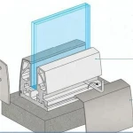 12-19mm balcony frameless glass balustrade with aluminium