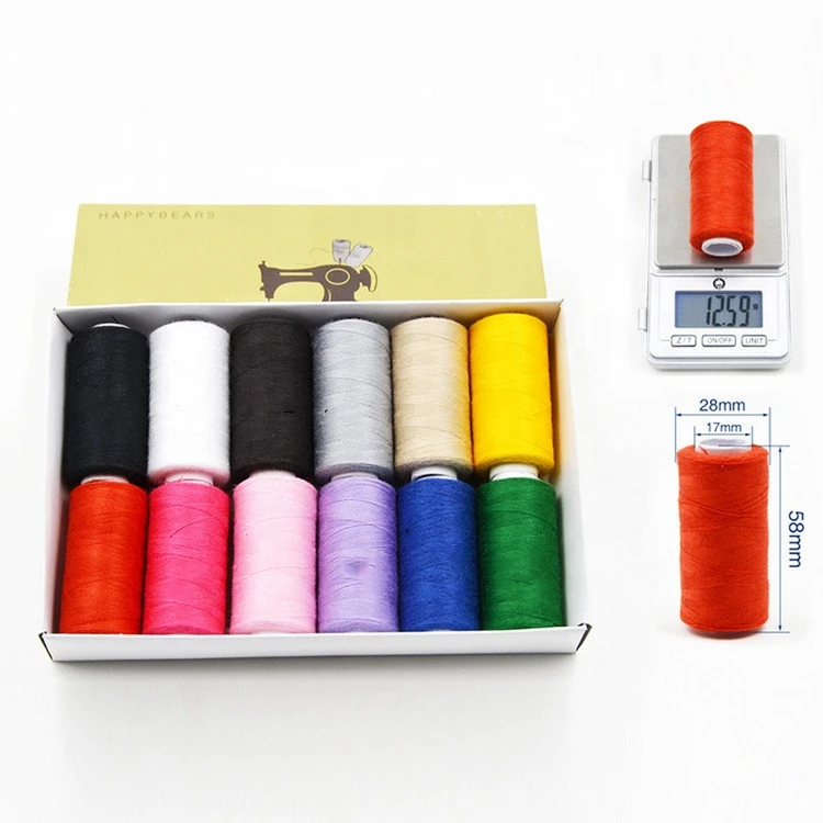 12 Fixed Colors 40/2 100% Polyester Cheap Sewing Thread