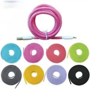 1.4M Cable Winder Wire Protection Case Data Line Protection Spring Rope Twine for IPhone Android USB Cover Cord Protector