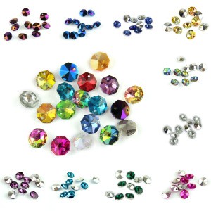 14mm Mixed Color Crystal Octagonal Lighting Wedding Decoration Pendant Crystal Chandelier Accessories Beads