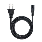 18AWG 8 Shape 2 Prong Male  with 2 Slot Female US cord AC Power Cable