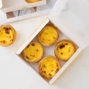 2 3 4 Holes Nice Price Custom Dessert Bakery Egg Tarts Box Egg Tart Food Packaging Box With Plastic Window