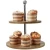 Import 2-Tier Bamboo & Stainless Steel wedding Cupcake Dessert tools Stand Appetizer Tower Trays from China