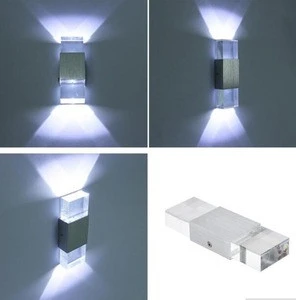 2018 Crystal Led Wall Lamp 2W/6W Aluminum Led Wall Light white/warm white /colorful