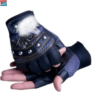 2018 new cheap high quality leather motor half glove