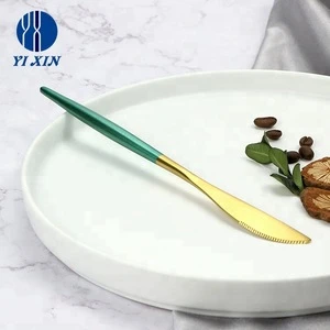 2018 New Color High Quality Matte Gold Color Green Pink Red Purple Blue Handle 18/8 Stainless Steel Cutlery Sets,Flatware,Table