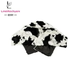 2018Fashion new design cow pattern Womens Faux Fur Coat Warm cute Shawl and Cape with collar