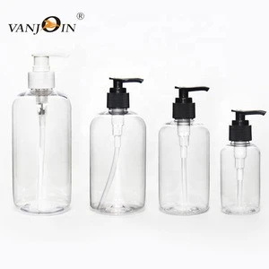 2019 Top Sale Empty Boston Round Hair Oil Liquid Soap Bottles PET Plastic Shampoo Bottle