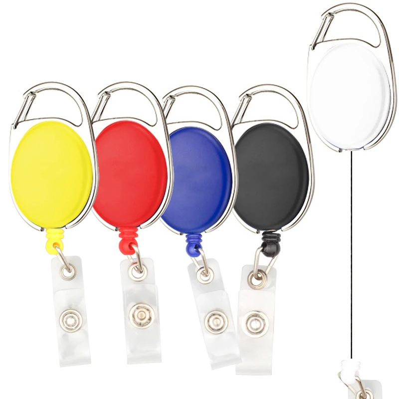 2020 Amazonas Wish top selling Plastic Retractable Card Retractable Badge Holder tag keychain ID Badge Reel with hook