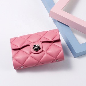 2020 new leather lady card bag gift small female lady women cowhide diamond classic small leather card holder