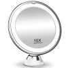 2020 New Version 10X Magnifying Makeup Mirror with Lights, Intelligent Switch, 360 Degree Rotation, Powerful Suction Cup