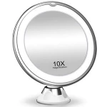 2020 New Version 10X Magnifying Makeup Mirror with Lights, Intelligent Switch, 360 Degree Rotation, Powerful Suction Cup