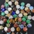 Import 2020 Trendy Mixed Color Rose Flower And Round Loose Gemstone Pendant Beads Engraved Gemstone Pendant For Jewelry Making from China