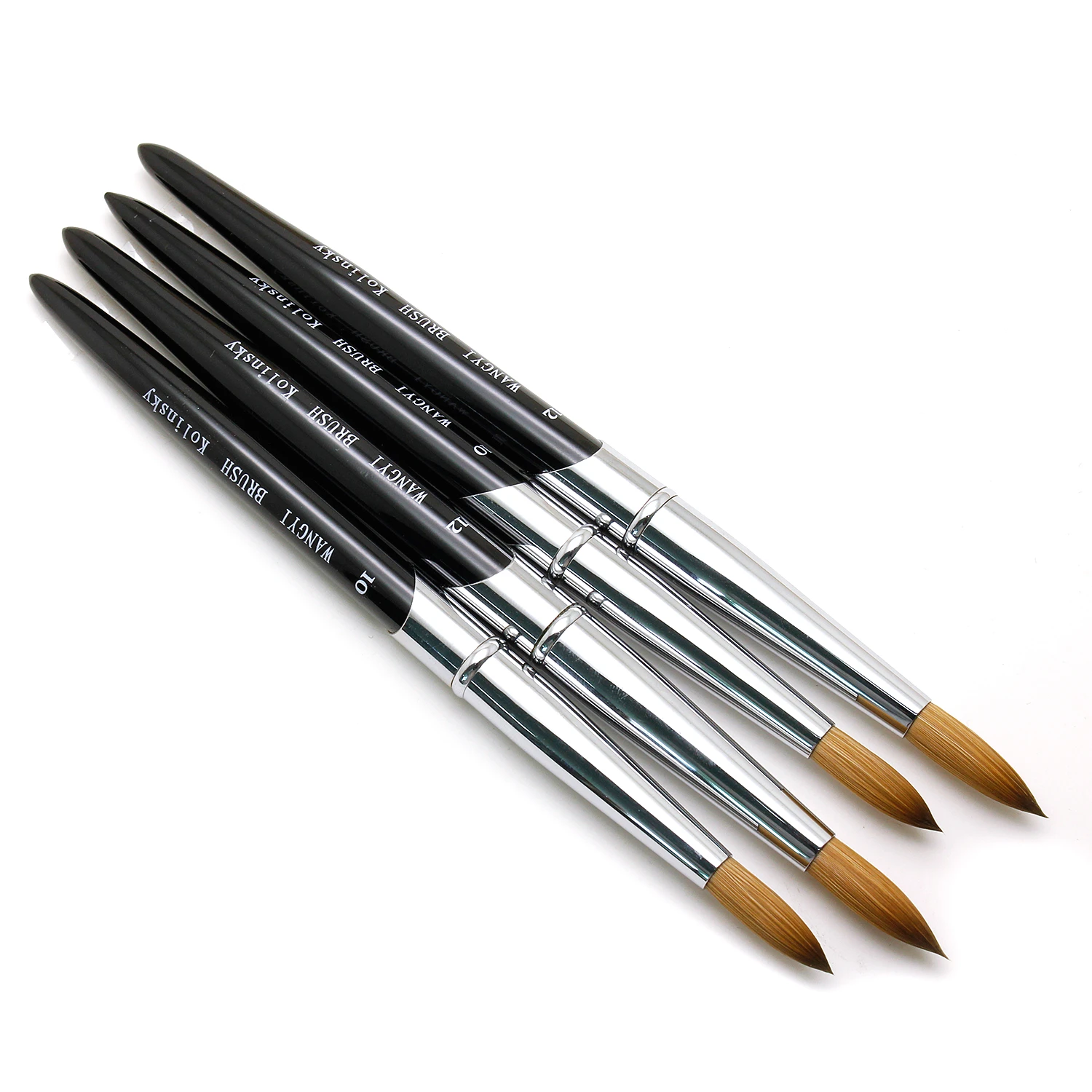 2021 Professional #10 #12 100% Sable Metal 3D Brushes Black Color Nail Art Brush Kolinsky Acrylic Brush